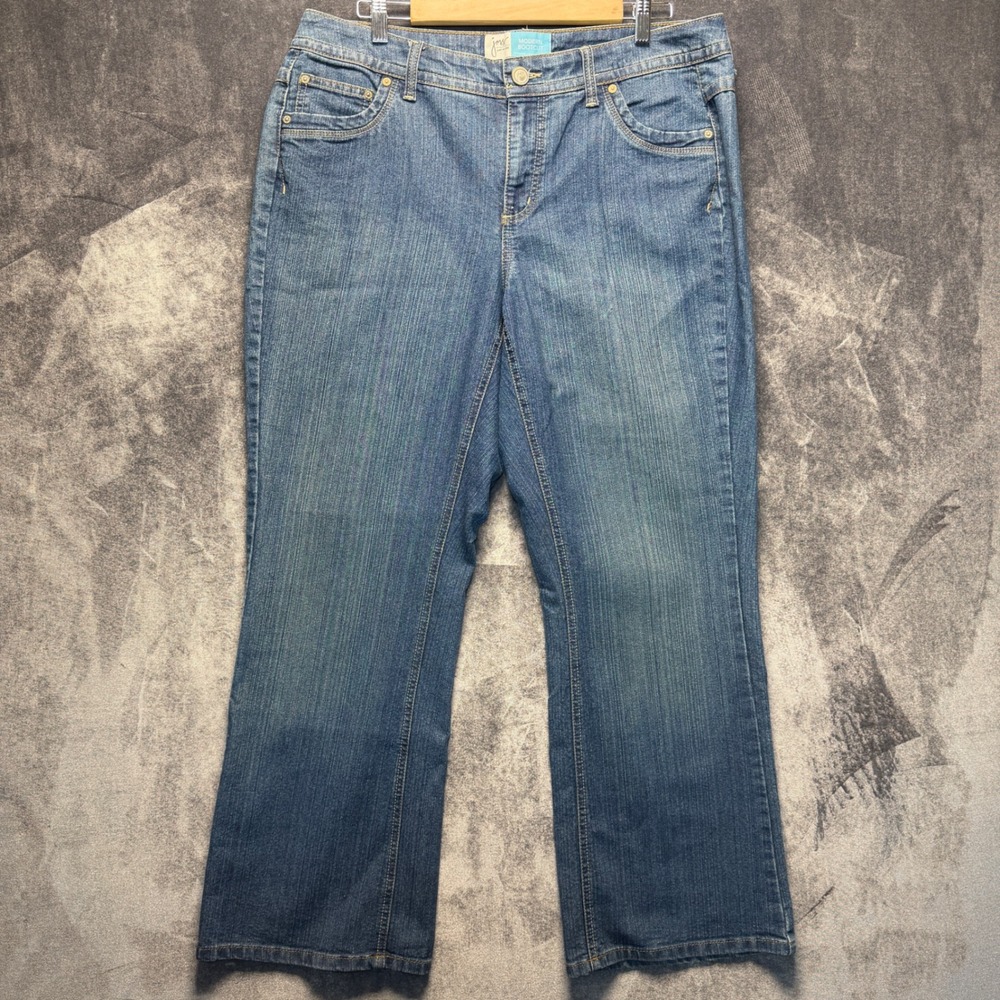 JMS Jeans Womens 16W Blue Cotton Blend Modern Bootcut Regular Rise Medium Wash